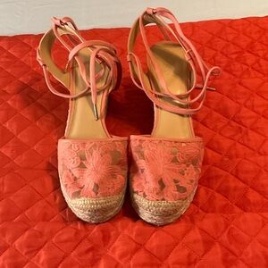 Michael Kors Coral Lace Espadrille Ankle-Tie Wedges